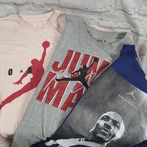 Lot Of 3 Nike Air-Jordan Jump-Man Shirt Womens Small Girls Children's Large